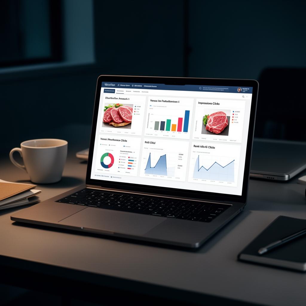 MeatGrader-Geschäfts-Dashboard mit Kampagnenleistung und Abrechnung