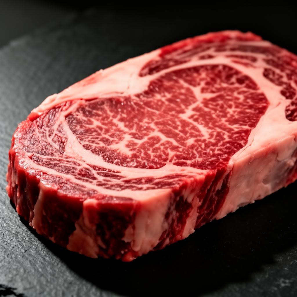 Detail marbling daging sapi yang dipakai dalam pelatihan penilaian kuliner